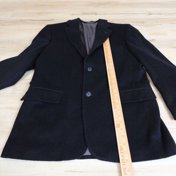 Gianfranco Ruffini Mens 42R Blazer Sports Coat Camel Hair Black Single Breasted - Picture 13 of 16